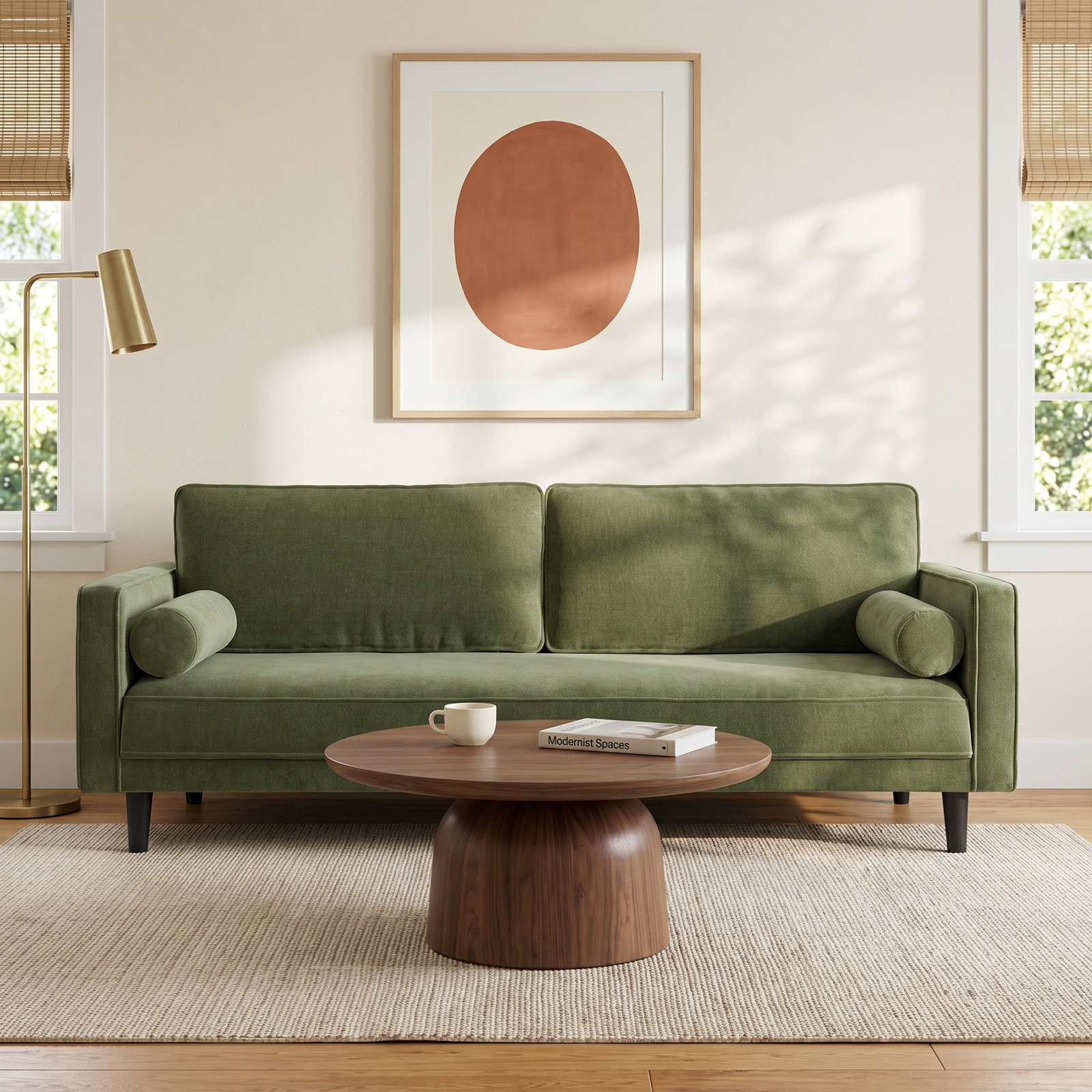 Curt 82'' Upholstered Sofa, Forest Performance Chenille