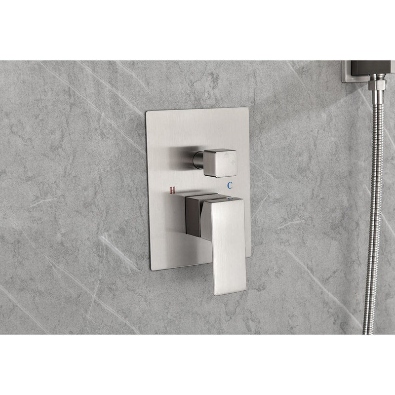 Ceiling Mounted Shower With Self-Cleaning Feature & Robust Water 12" System Mount: Consistent And Flow, Silver