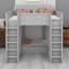 Lit superposé triple avec tablettes et crochets de rangement-789385042