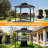 8 Ft. Hardtop Grill Gazebo Canopy Gray Steel Frame with 2-Tier PC Roof and Shelves