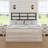 Liora Grace Modern Farmhouse Platform Bed Frame with Windowpane Headboard, 800lb Capacity, and Wood Slat Support (No Box Spring Required)-935011637
