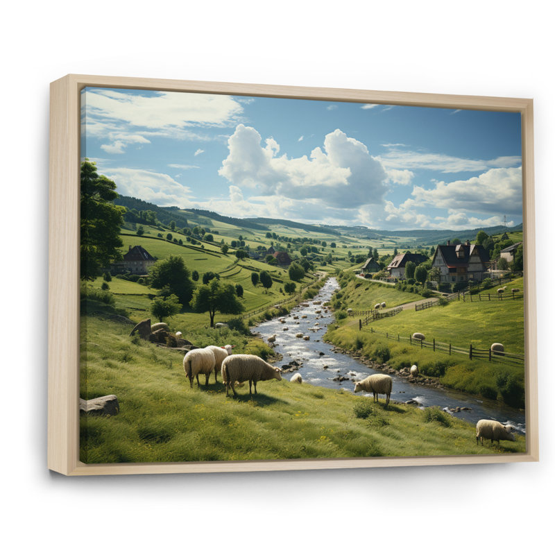 Blash Cow in Allemagne Repères I - Impression, 30" H x 40" W, Cadre naturel flottant