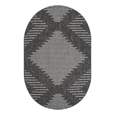 Tapis rayé intérieur / extérieur en polypropylène tissé à la machine