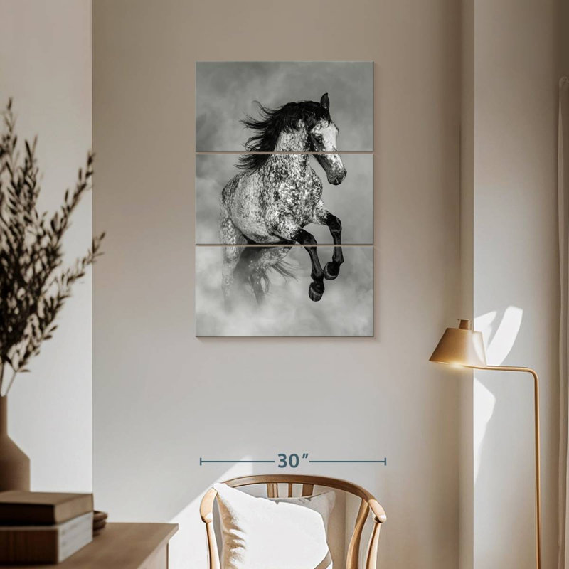 Ronce noir et blanc Appaloosa, H 57 po x l 36 po