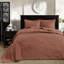 Couette réversible 3 pièces, grand lit/queen, rouge argile - Literie d'été et de chaleur, matelassée, garnissage en coton prélavé pour plus de douceur, comprend 2 taies d'oreiller, lavable à la machine.
