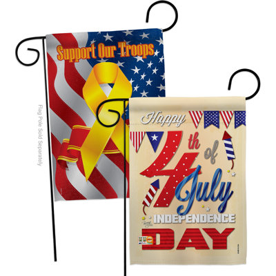 Double Sided 18.5'' H x 13'' W Polyester Independence Day Garden Flag