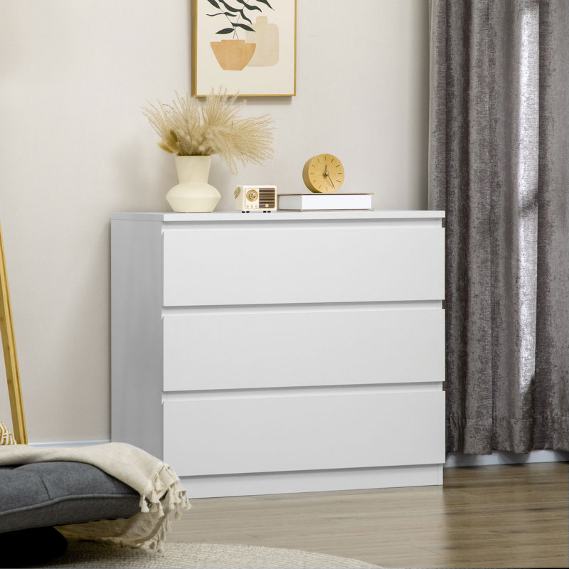 Keethan 80cm W 3 - Drawer Chest of Drawers, Black