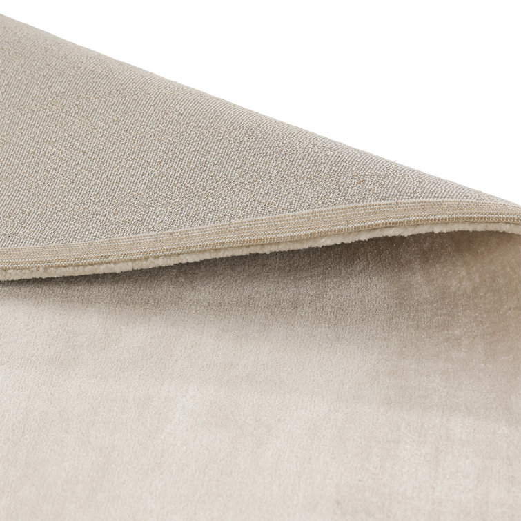 Tiffany Smooth Low Pile Semi-Plain Cream Rug