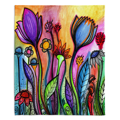  Jeté de fleurs arc-en-ciel