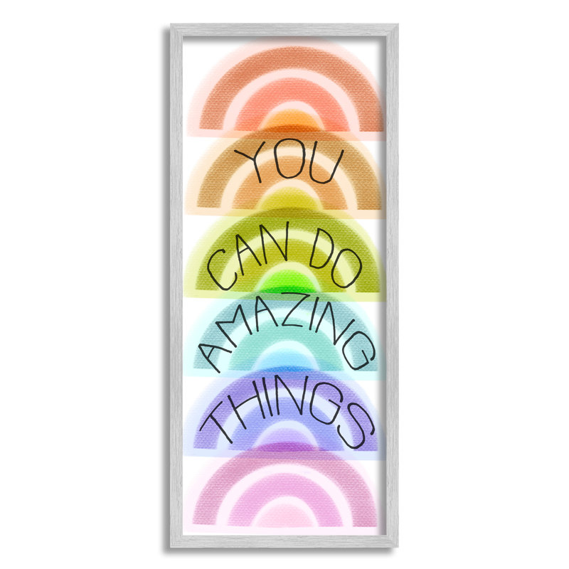You Can Do Amazing Things, Cadre gris, H 30 po x l 13 po x P 1,5 po
