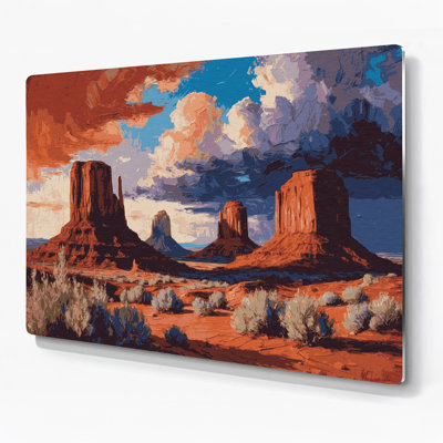 Art mural en métal brun de style sud-ouest Mesa and Butte 108