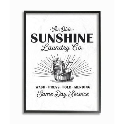 «Olde Sunshine Laundry Co», impression d'art textuel sur panneau rétro