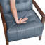 Fauteuil d'appoint pour salon en cuir riche capitonné à assise simple en noyer-1408642339