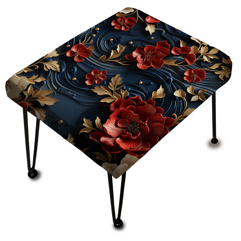 Laque artistique - Repose-pieds rectangulaire chinois