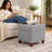 17.5" Square Polyester Upholstered Storage Ottoman-1010101645