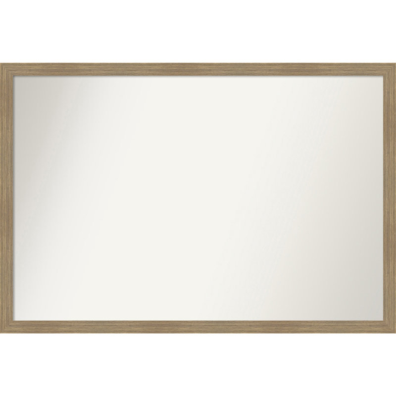 Jisu Solid Wood Wall Mirror, Rectangle, 26" x 38", Brown