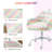 Fluffy Unicorn Office Chair With Mid-Back And Armrest Support, 5 Star Swivel Wheel White Base