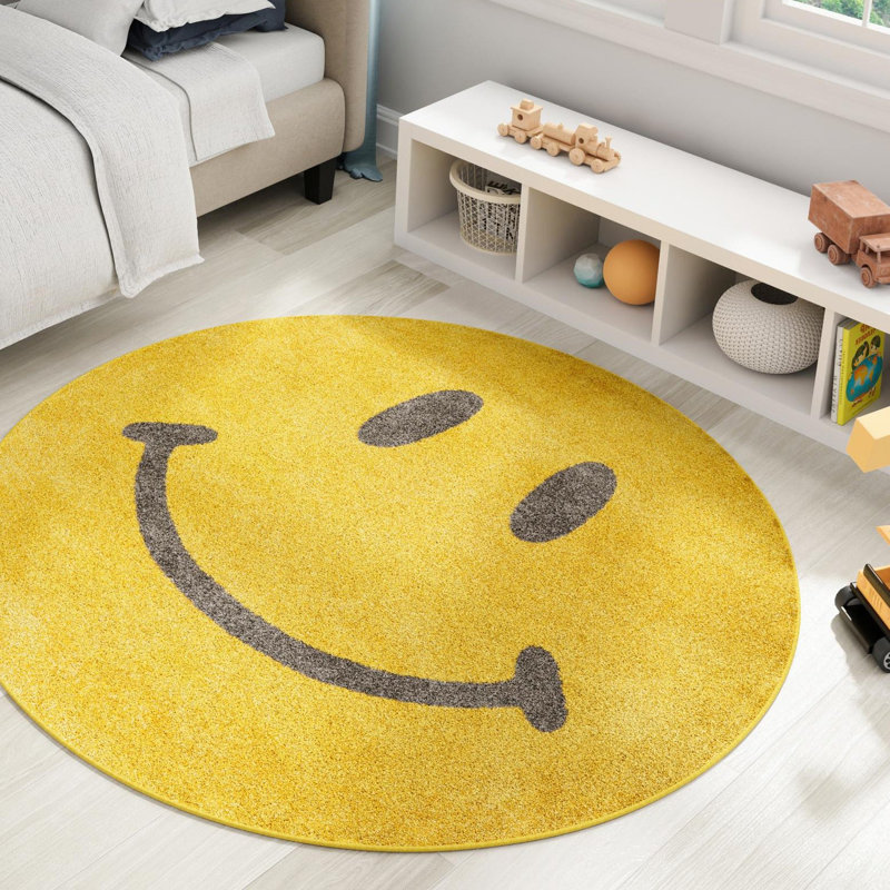 Tapis pour enfant Unique Loom Smilie Whimsy, Rond 2 pi 2 po
