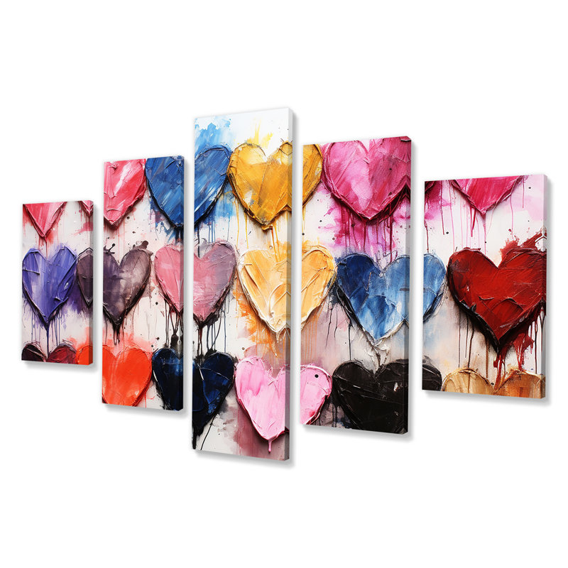 «Rose and Blue Heart Pop Art II», art mural Pop Art