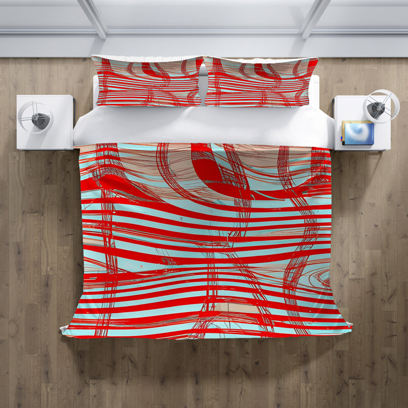 Polyester Abstract Duvet Cover, King Duvet Cover + 2 King Shams