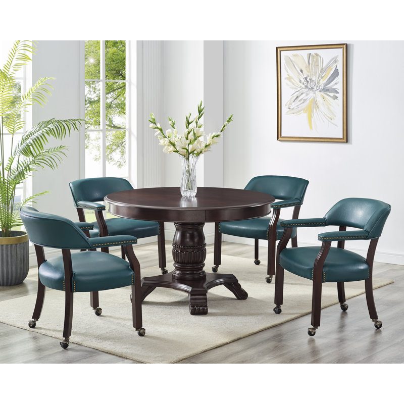 Alandria 18'' H Upholstered Side Chair, Teal
