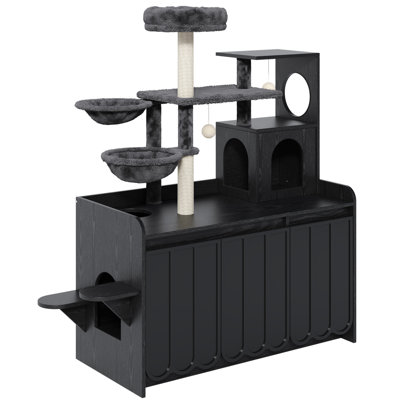 50.6" Cat Tree With Litter Box Enclosure