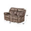 Causeuse inclinable en velours avec port USB et console