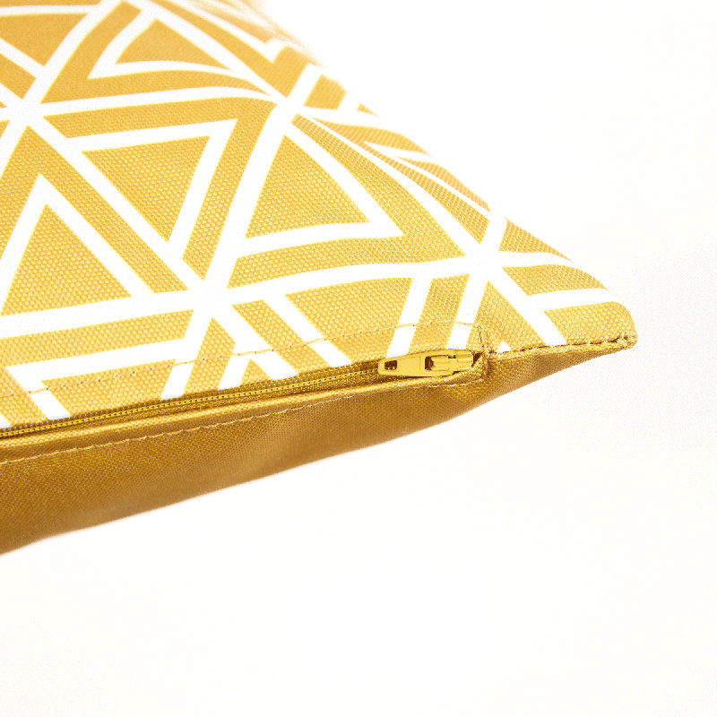  Outdoor Geometric Cushion with Filling, Yellow