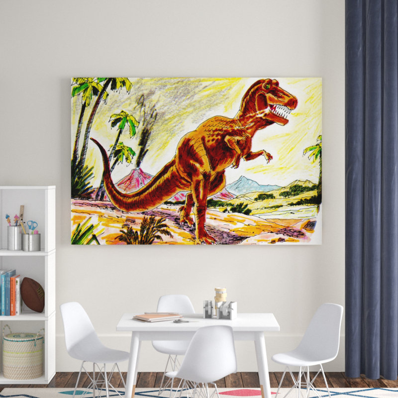 Angry Tyrannosaur - Graphic Art on Canvas