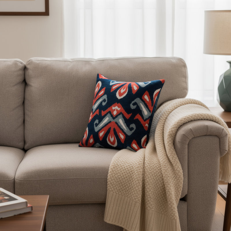 Mannion Geometric Cotton Blend Throw Pillow, 18.8" H x 18.8" W