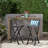 41.75" Outdoor Folding Acacia Wood Barstools With PE Rattan Backrest And Seat, Dark Grey Finish (Set Of 2)