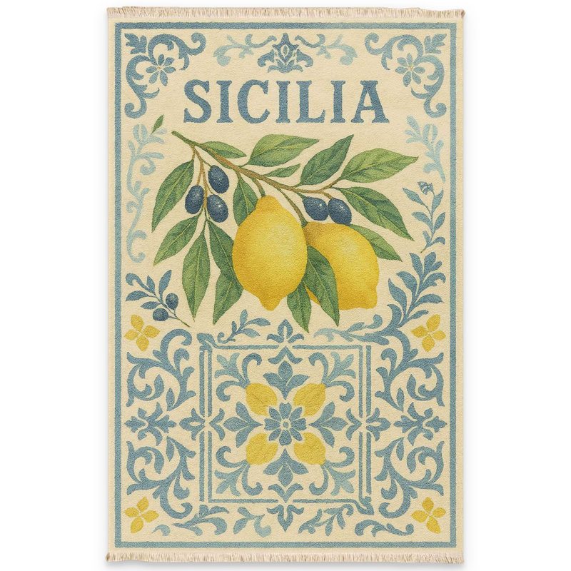 Sicilia Lemon & Olive Kitchen Mat