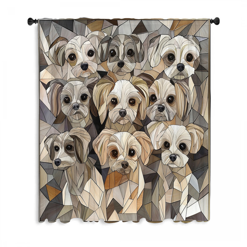Rideaux de fenêtre pour chien, occultant et voilages - 1 panneau, L 50 po x L 84 po