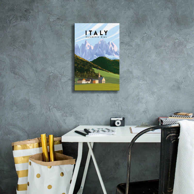 «Italian Alpes» par Omar Escalante, art mural sur toile, H 18 po x l 12 po x P 0,75 po