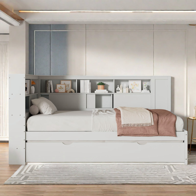 Lit de jour simple en bois, Blanc