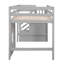 Lit mezzanine simple gris avec escalier de rangement polyvalent et fenêtre adorable en bois massif pour la chambre à coucher-1651619946