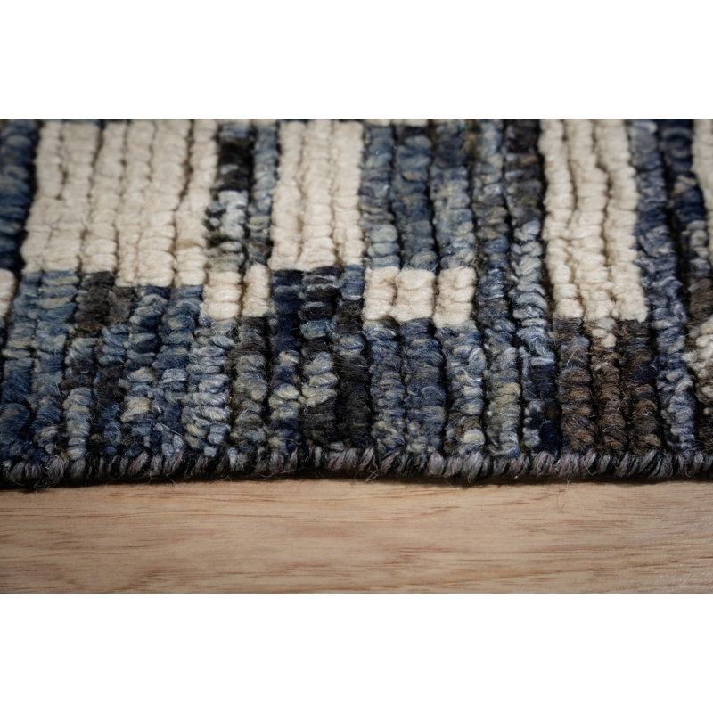 6x9 Gray Hand-Knotted Wool Diamond Field Tribal Modern Contemporary Carpet Rug