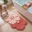 Tapis de bain à fleurs roses, absorbant et antidérapant, 51 x 81 cm.