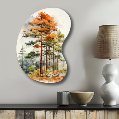 Hadda Pine Tree Majestic Ponderosa II - Asymmetrical Tree Pine Metal Wall Decor, Freeform Metal Wall Sculpture Print