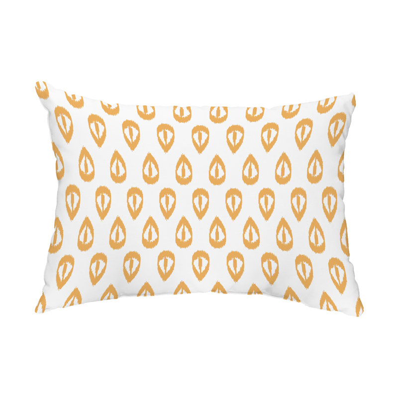 Geometric Outdoor Reversible Throw Pillow, Gold