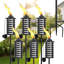 Paquet de 6 torches de jardin blanches Citronella - métal 16 oz