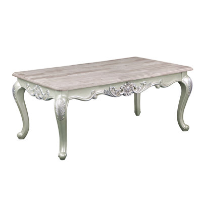 Melrose Traditional Style Coffee Table Made With Wood In Silver Finish