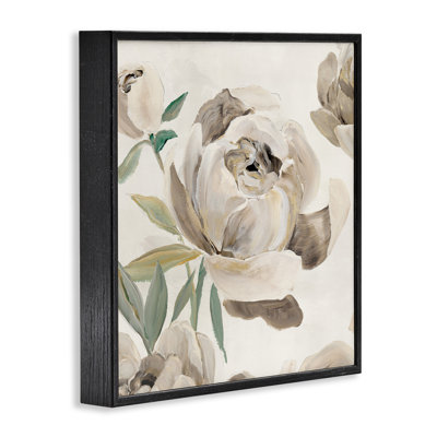 Rounded Lustrous Peonies Framed Giclee, design by Aria K.