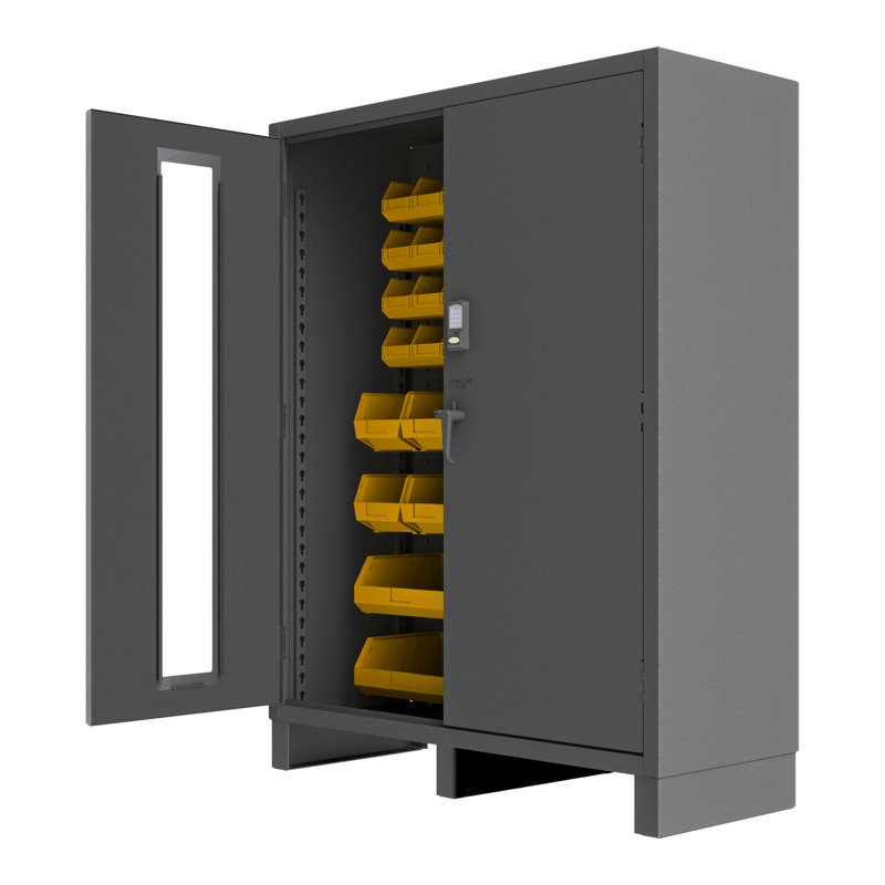 Armoire électronique H 78 po x l 60,13 po x p 24 po nephrolepis, Gris/jaune