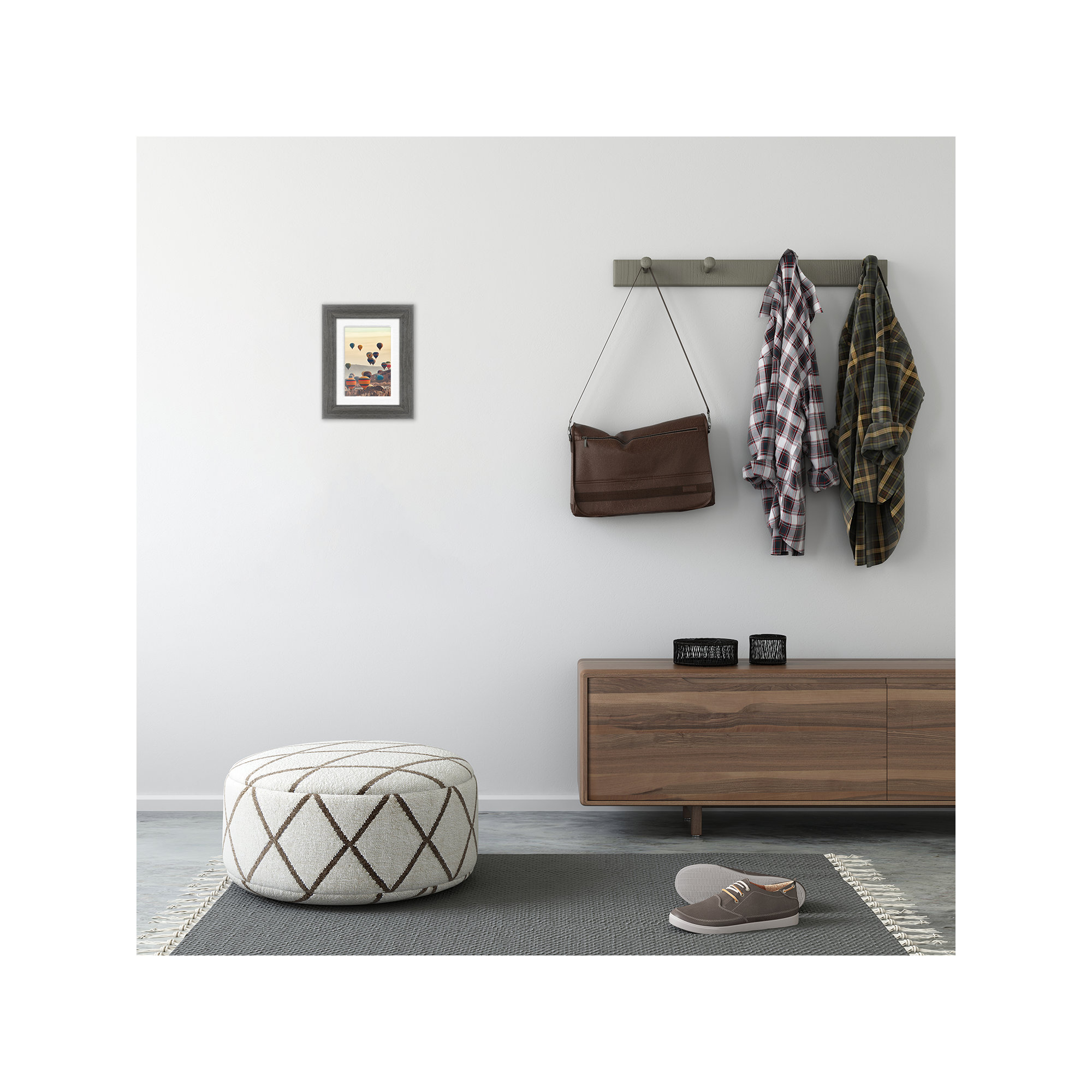 Arkhurst Wood Picture Frame with Mat, Gray, 4" x 6", 8" x 10"