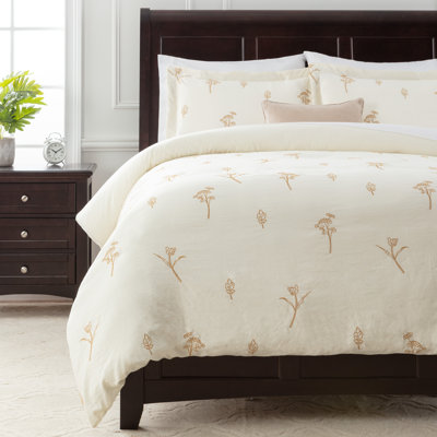 Cream Hemp Reversible Duvet Cover Set