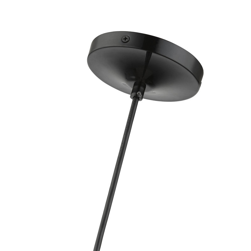 Luminaire suspendu géométrique 1 lumière Vermontville, Noir brillant