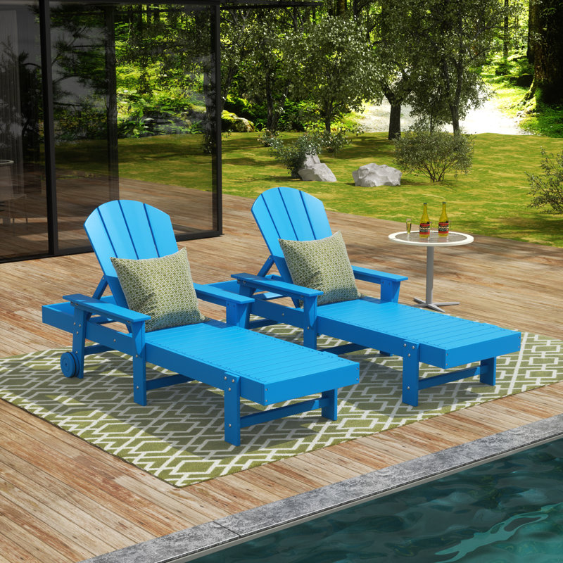 Laguna Outdoor Chaise Lounge Set, Pacific Blue