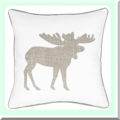 Wildlife Embroidered Cotton Pillow Covers Moose Pattern Decorative Cushion Cases for Couch White Throw Pillow Covers Wildlife Embroidered Cotton Pillow Covers Moose Pattern Decorative Cushion Cases for Couch White Throw Pillow Covers