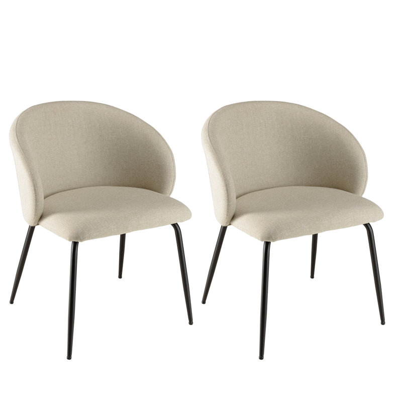 Luanna 47cm H Polyester Upholstered Side Chair, Beige